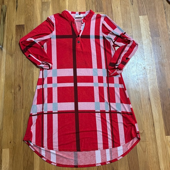 Pink Lily red plaid dress - Picture 1 of 3